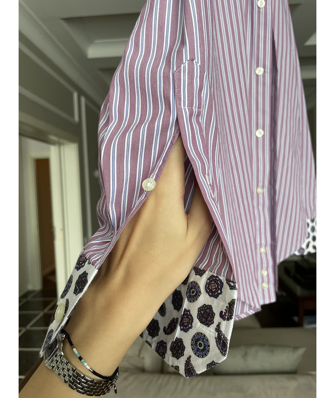 ETRO Фиолетовая хлопко-полиэстеровая кэжуал рубашка, фото 4