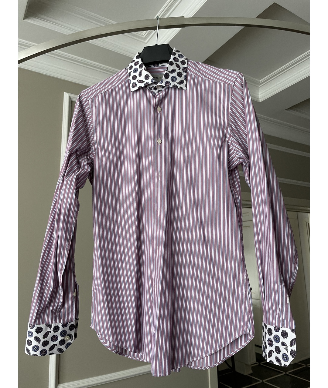 ETRO Фиолетовая хлопко-полиэстеровая кэжуал рубашка, фото 6