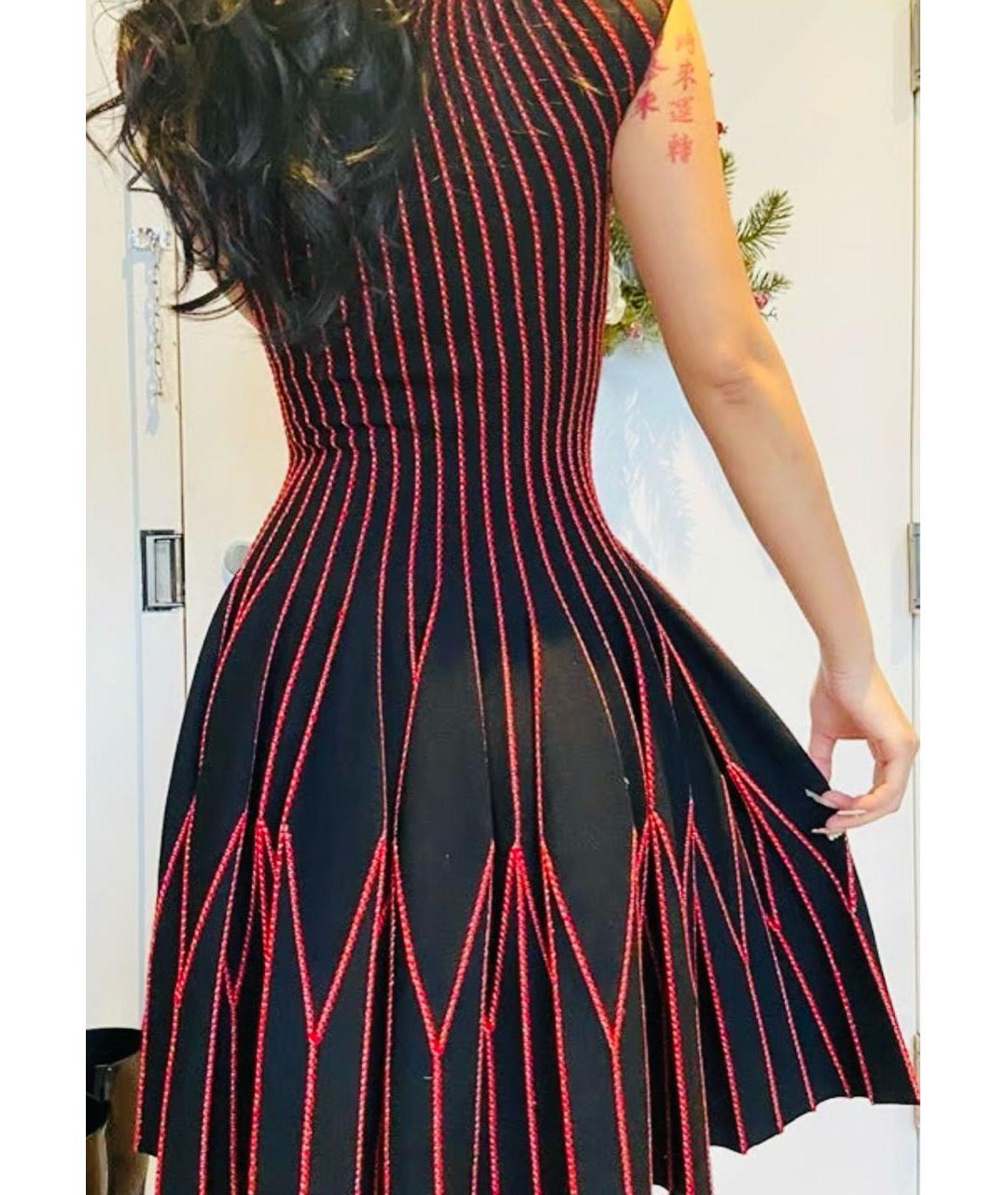 ALEXANDER MCQUEEN Бордовое шерстяное коктейльное платье, фото 2