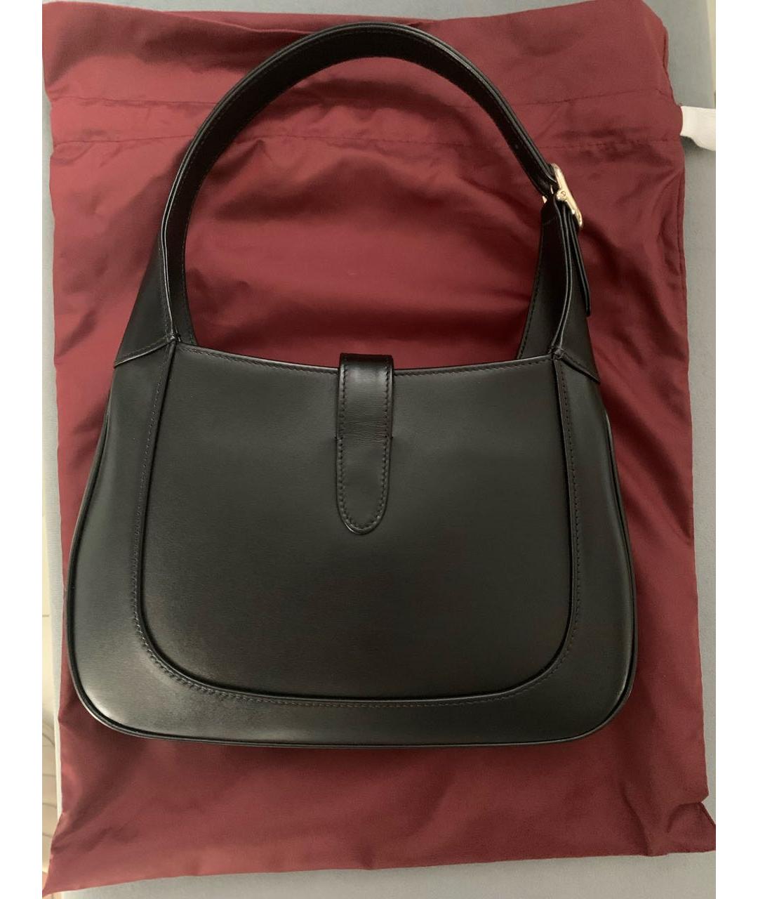 GUCCI Черная кожаная сумка с короткими ручками, фото 3