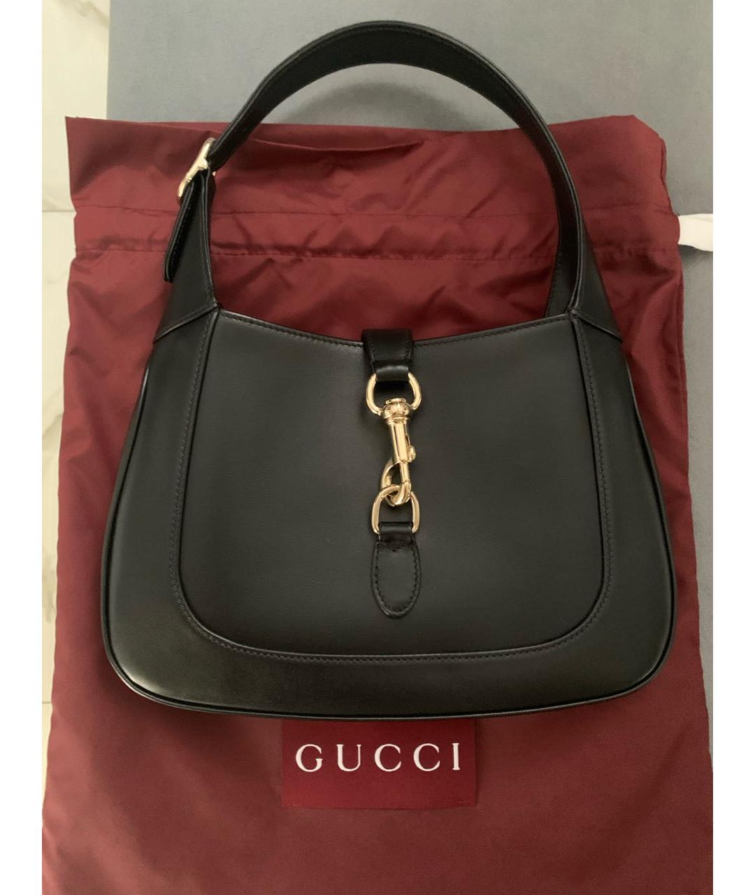 GUCCI Черная кожаная сумка с короткими ручками, фото 2