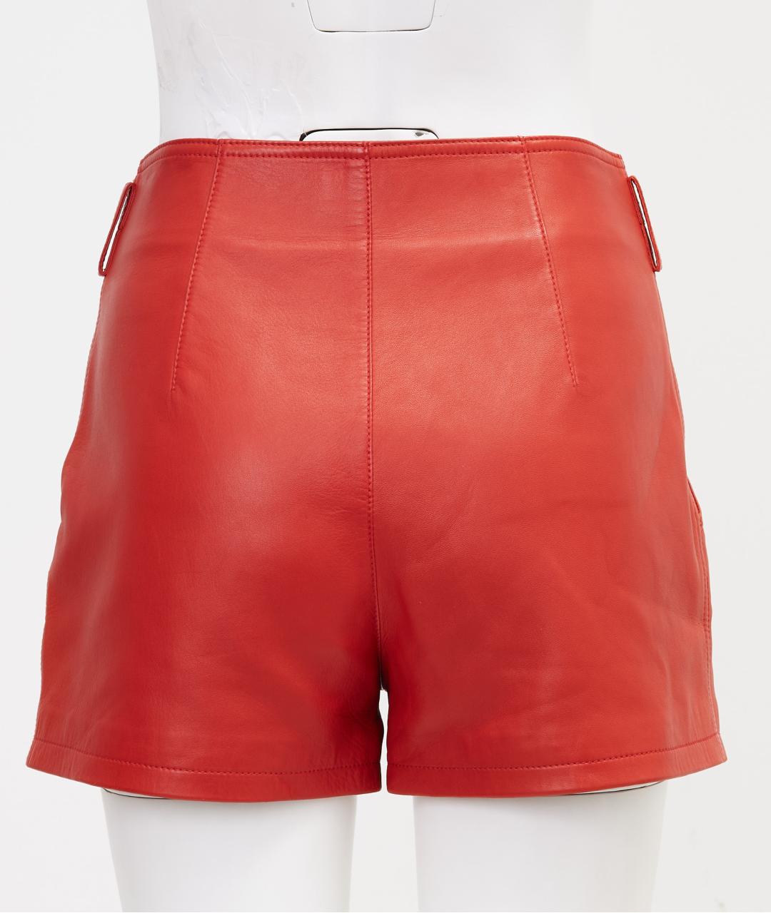 SAINT LAURENT Красные кожаные шорты, фото 2