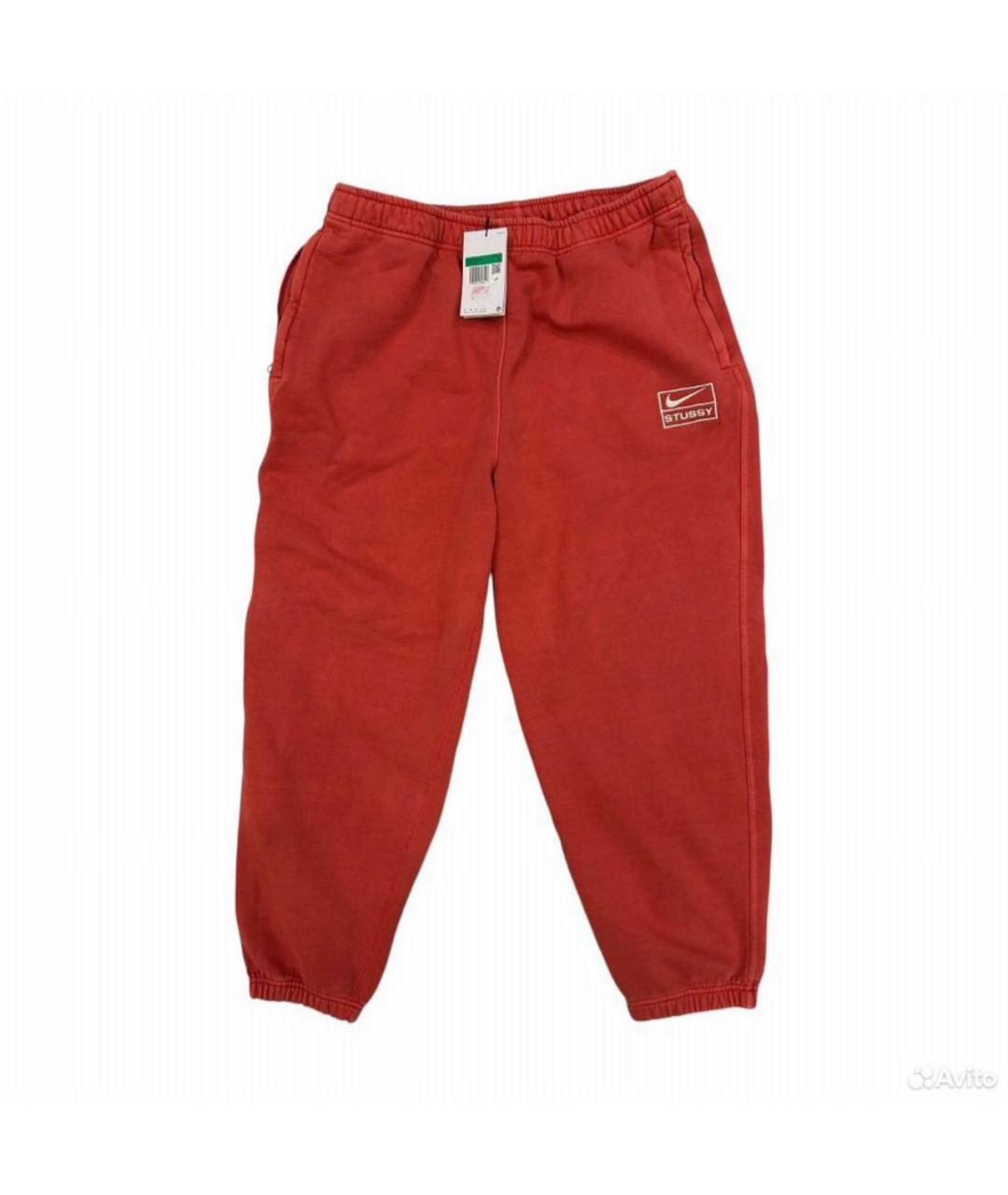 STUSSY Красные хлопковые повседневные брюки, фото 1