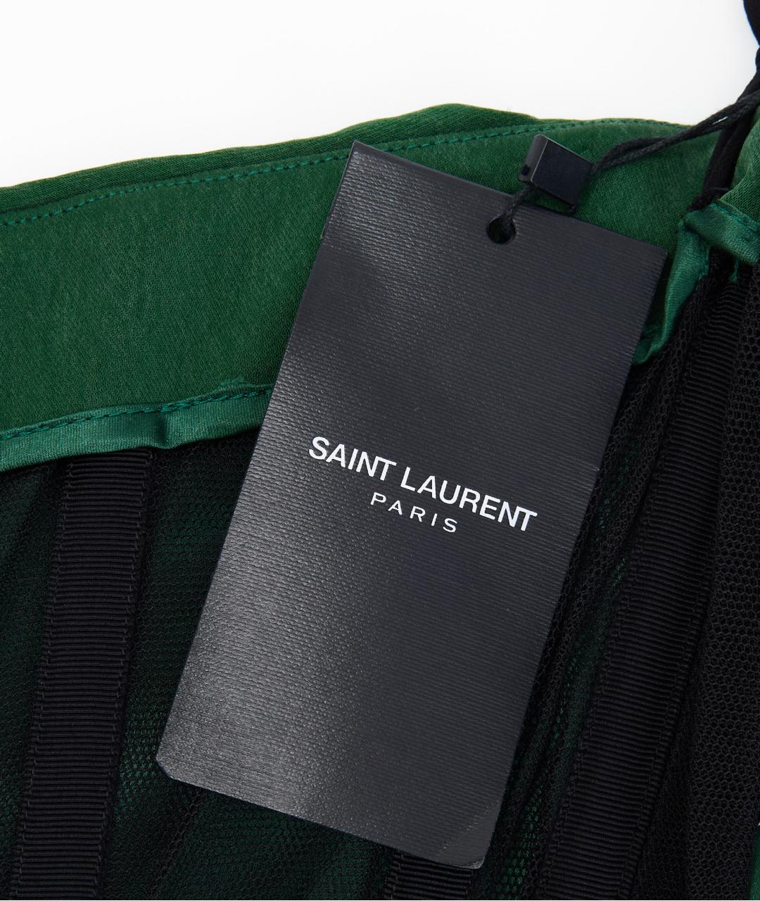SAINT LAURENT Зеленые вискозное коктейльное платье, фото 7