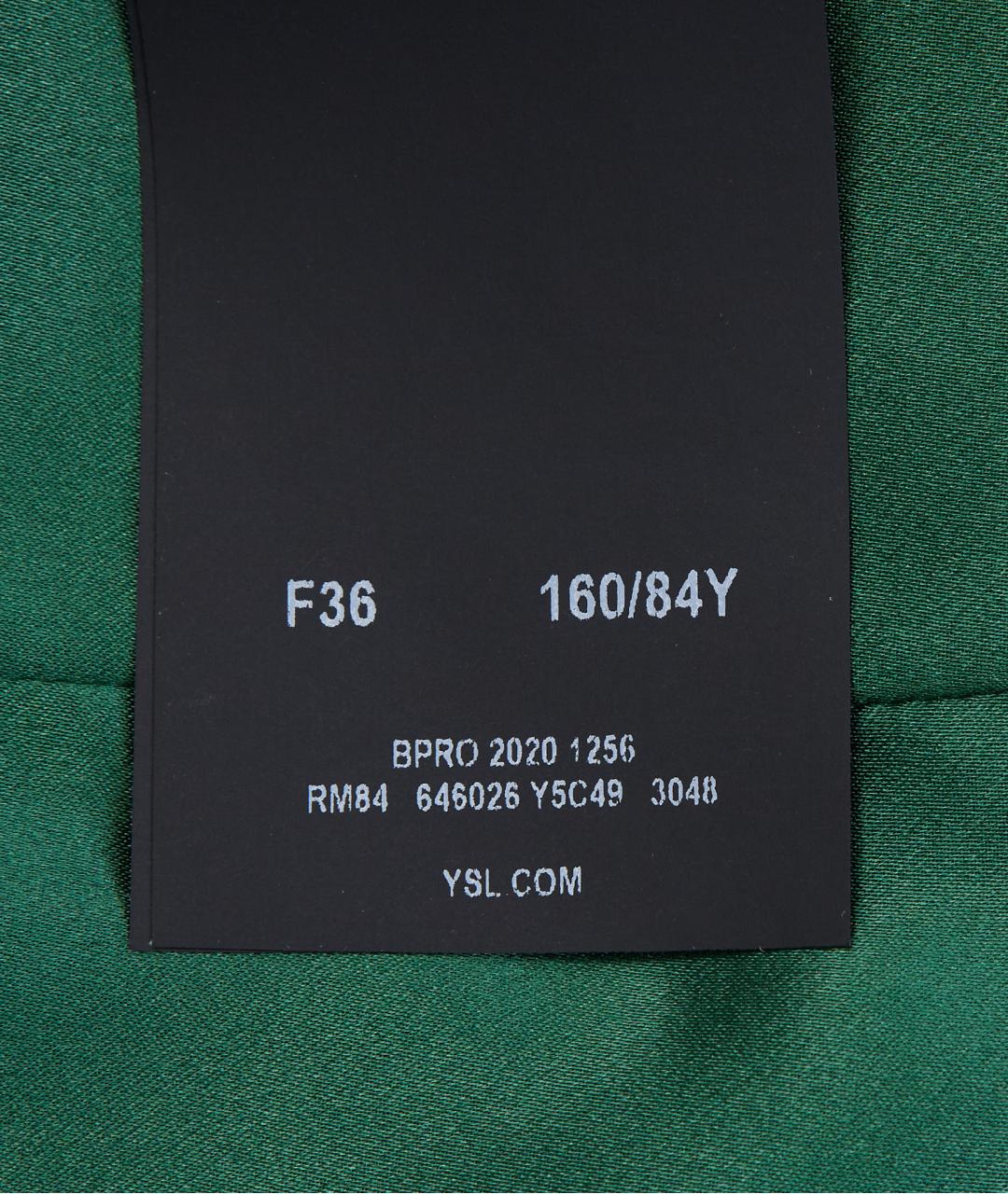 SAINT LAURENT Зеленые вискозное коктейльное платье, фото 4