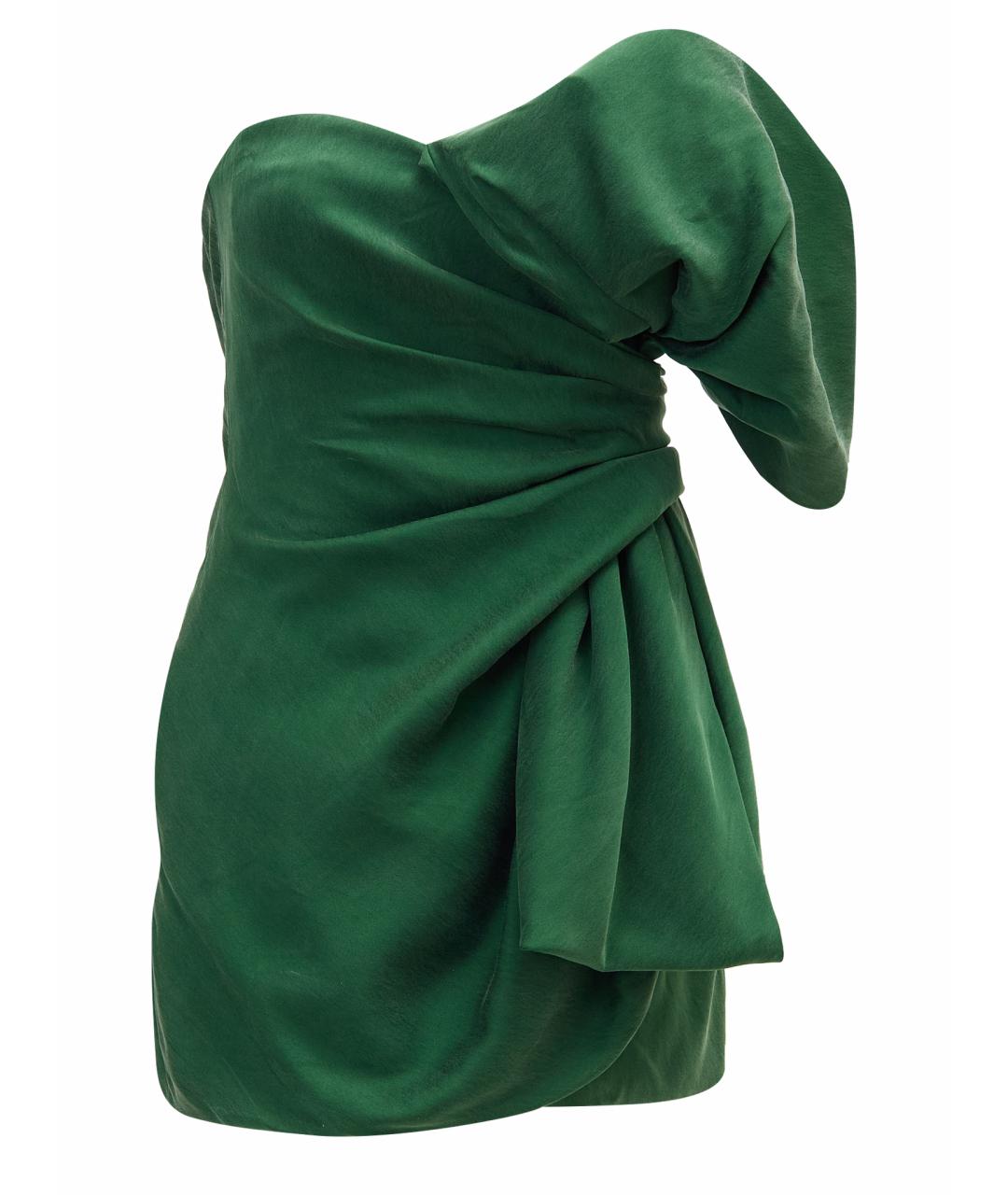 SAINT LAURENT Зеленые вискозное коктейльное платье, фото 1