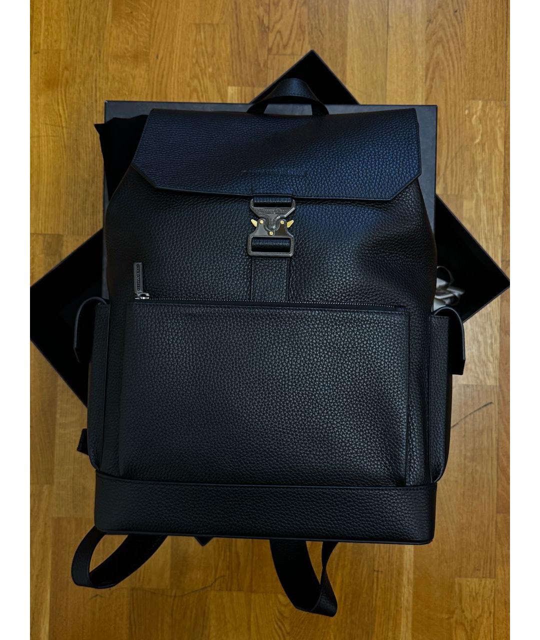 STEFANO RICCI Черный кожаный рюкзак, фото 5