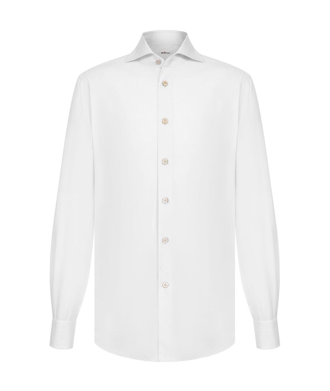 KITON Белая хлопковая классическая рубашка, фото 7