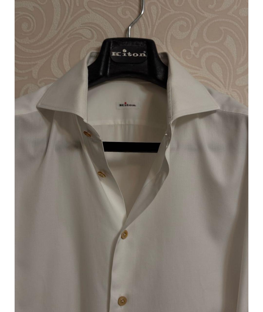 KITON Белая хлопковая классическая рубашка, фото 3