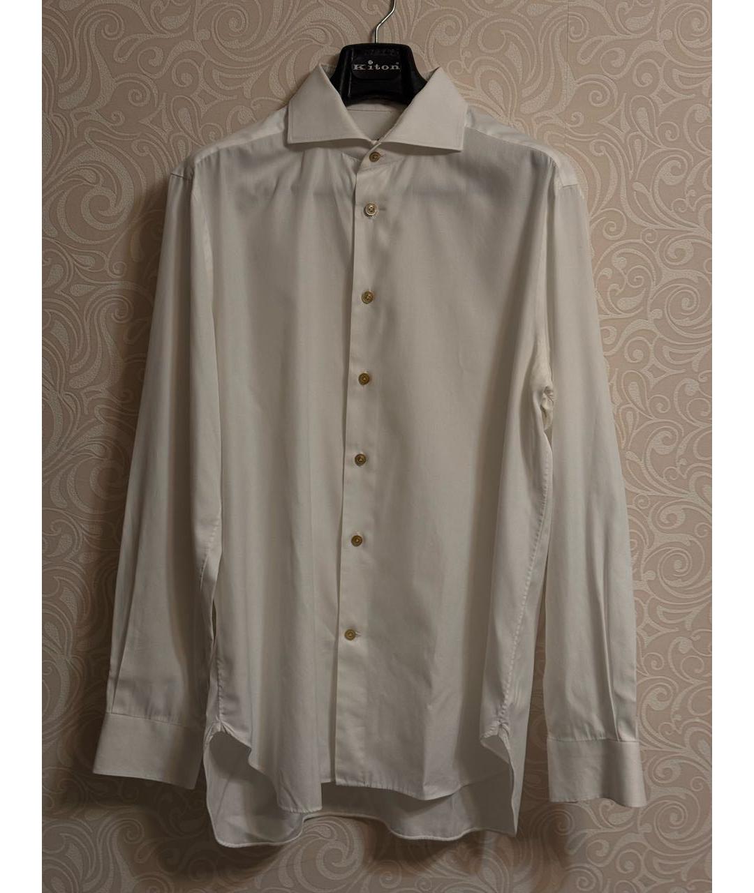 KITON Белая хлопковая классическая рубашка, фото 8