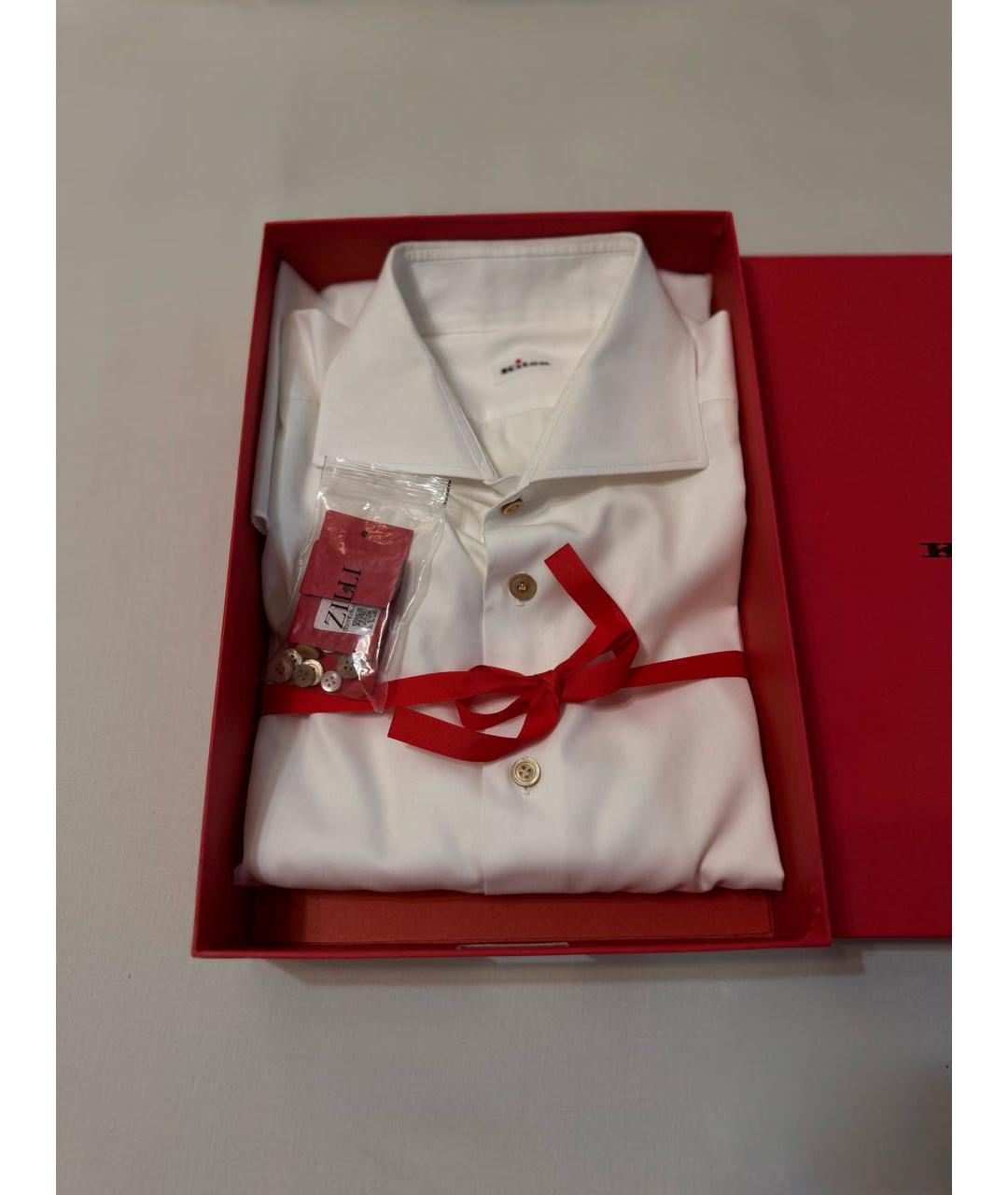 KITON Белая хлопковая классическая рубашка, фото 5