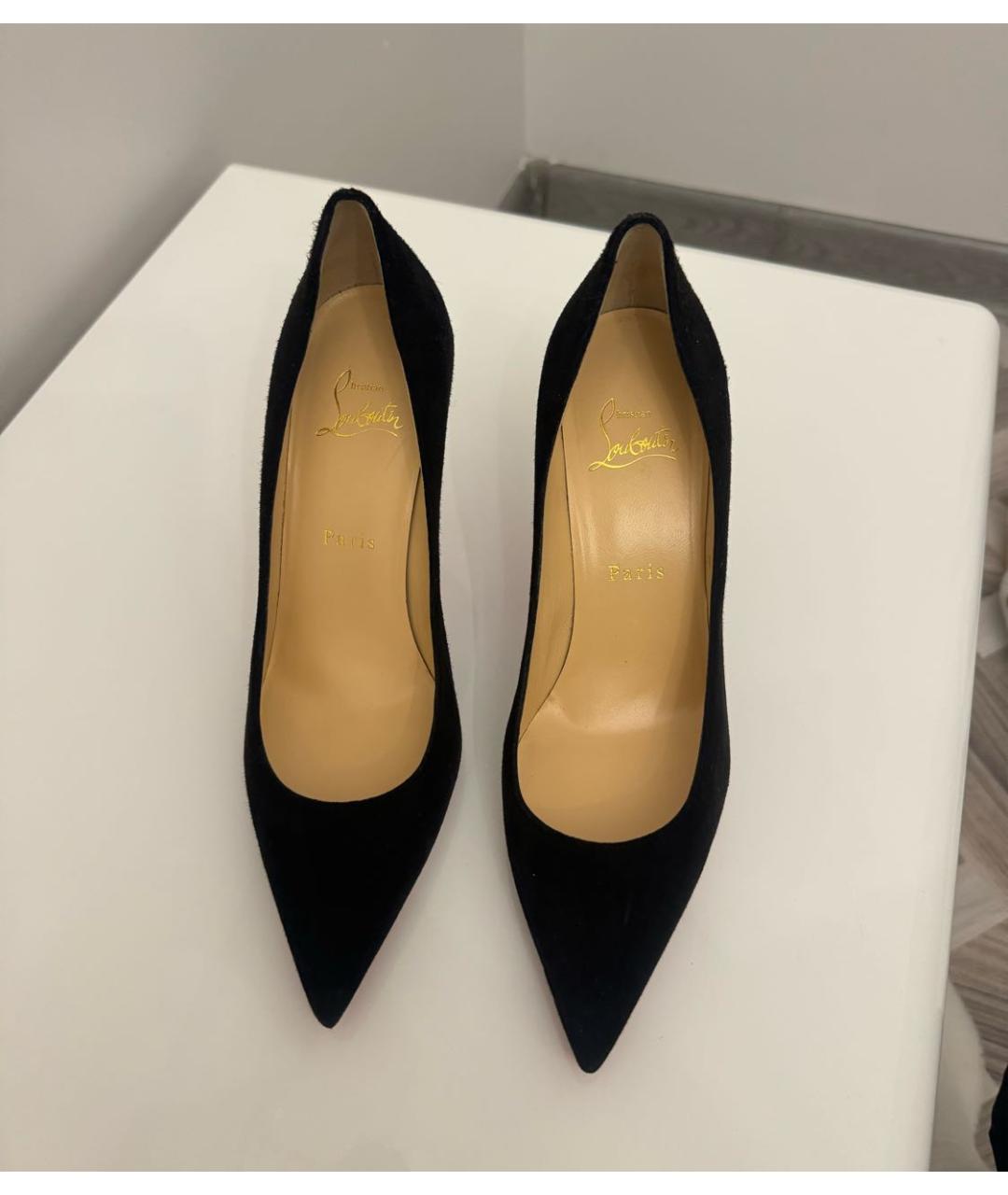 CHRISTIAN LOUBOUTIN Черные замшевые туфли, фото 2