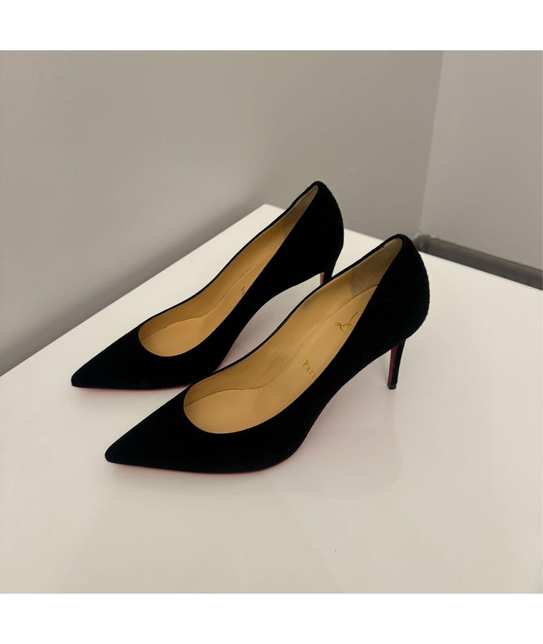 CHRISTIAN LOUBOUTIN Черные замшевые туфли, фото 9