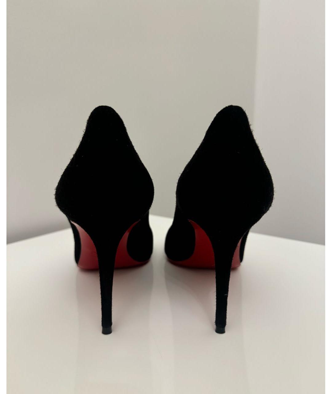 CHRISTIAN LOUBOUTIN Черные замшевые туфли, фото 4