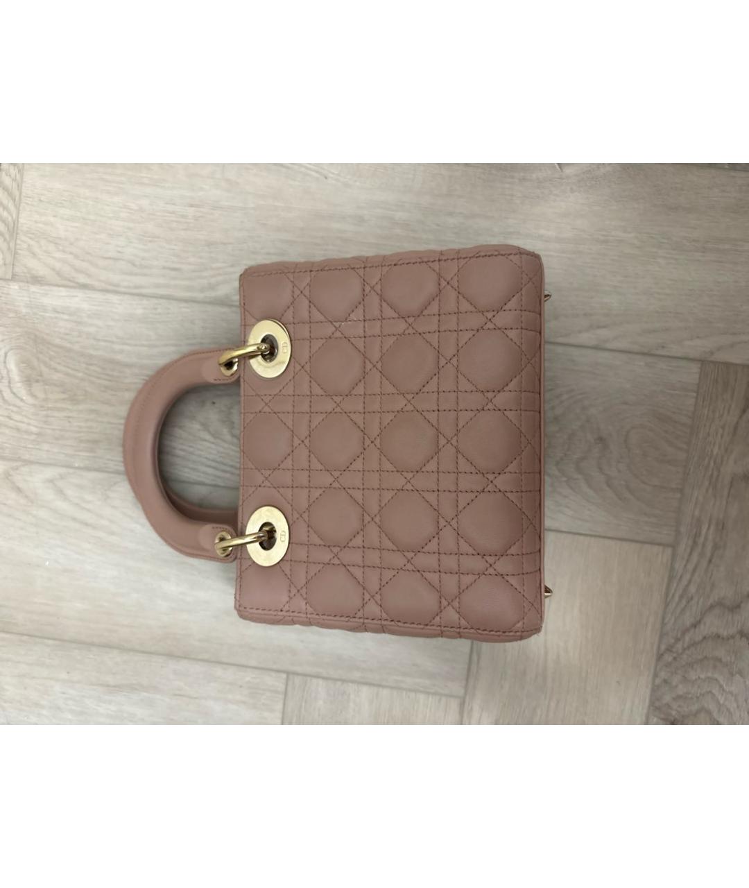 CHRISTIAN DIOR Розовая кожаная сумка с короткими ручками, фото 2