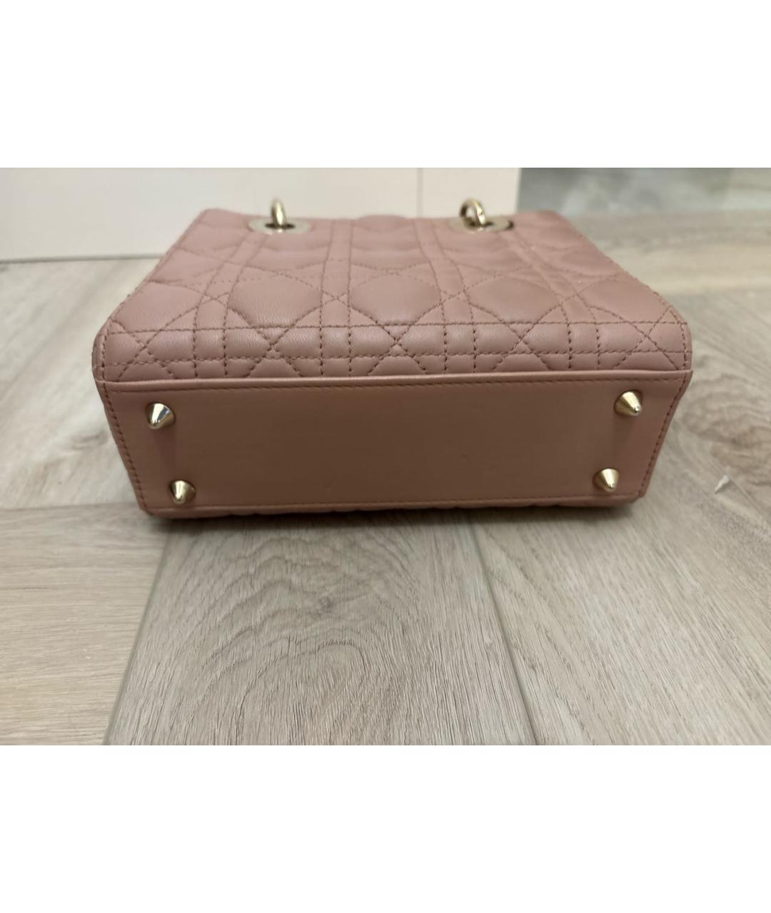 CHRISTIAN DIOR Розовая кожаная сумка с короткими ручками, фото 3