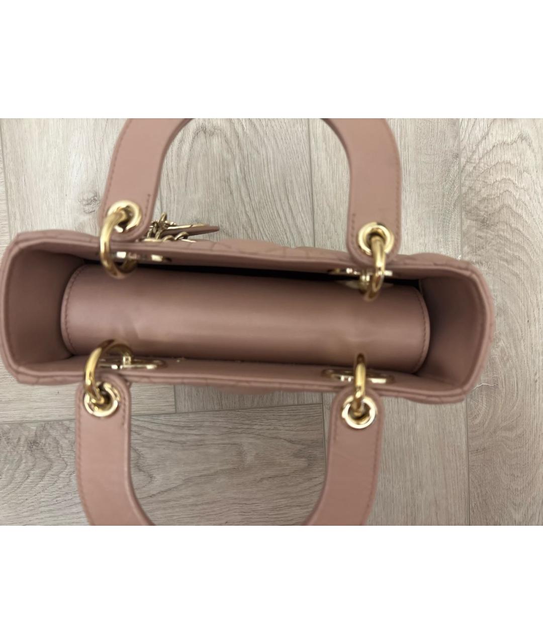 CHRISTIAN DIOR Розовая кожаная сумка с короткими ручками, фото 4
