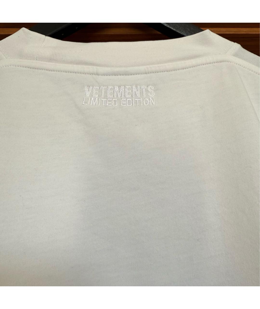 VETEMENTS Белая хлопковая футболка, фото 4