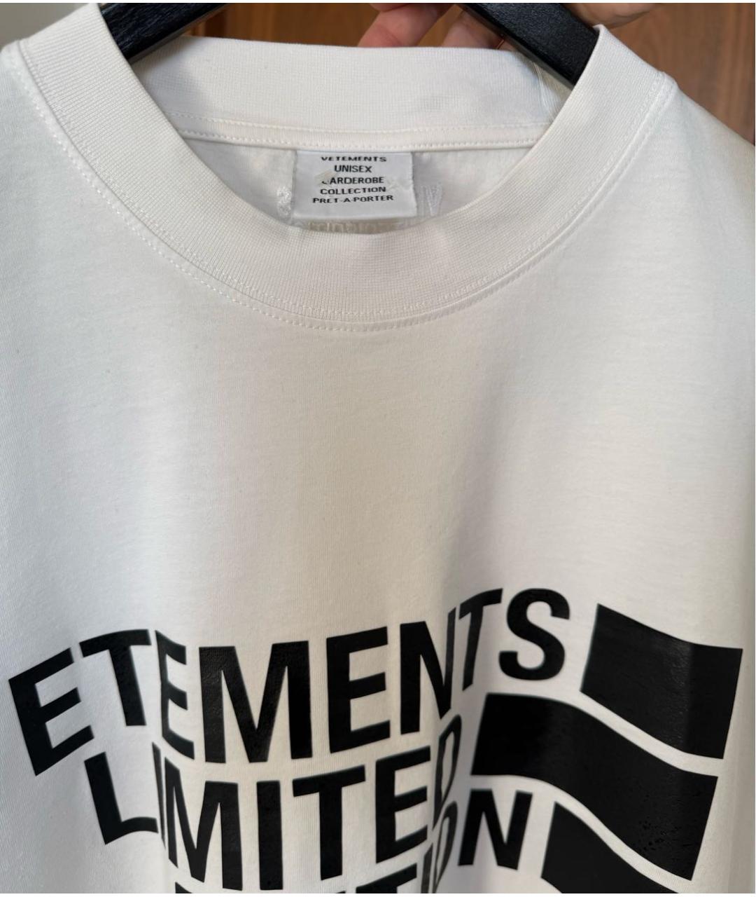 VETEMENTS Белая хлопковая футболка, фото 3