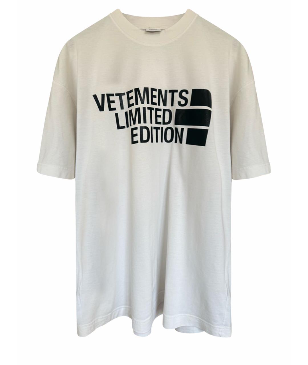 VETEMENTS Белая хлопковая футболка, фото 1