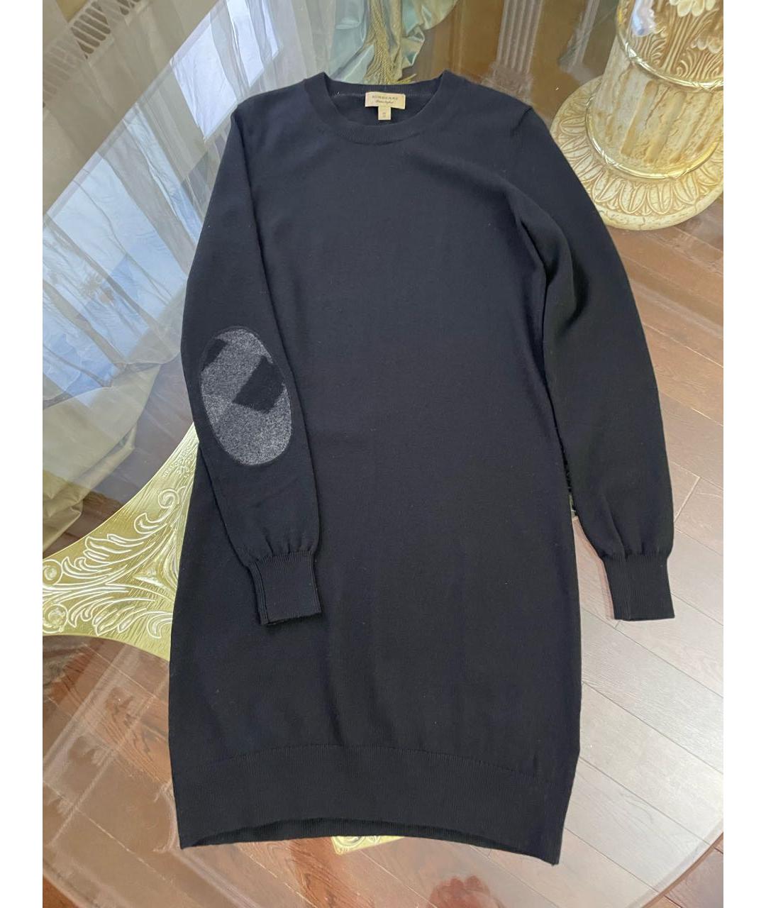 BURBERRY Черное шерстяное повседневное платье, фото 7