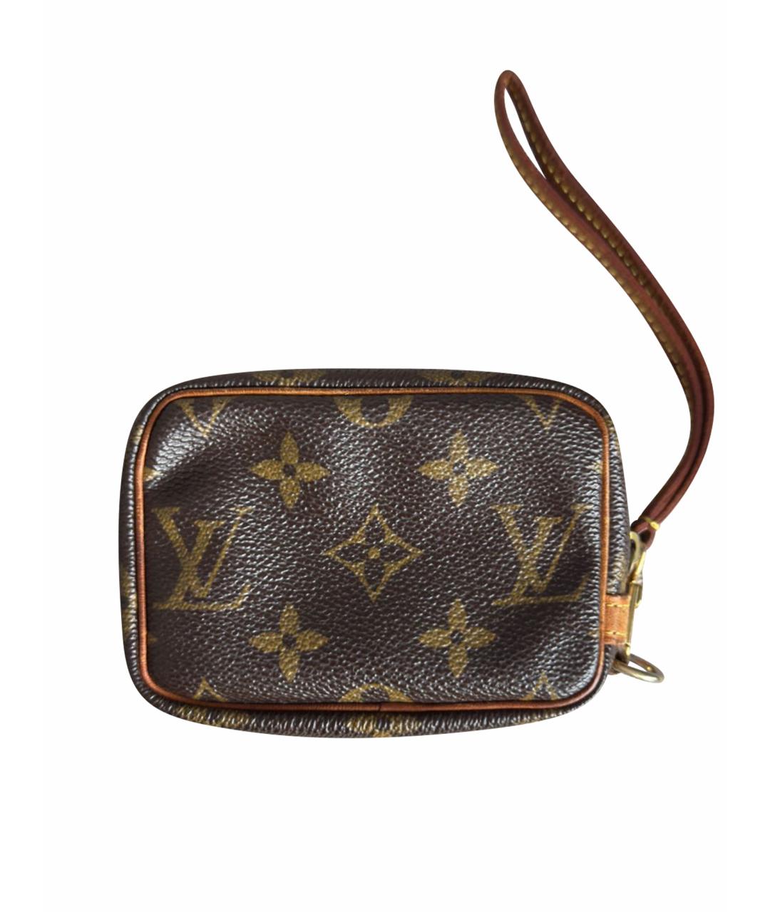 LOUIS VUITTON Коричневая кожаная косметичка, фото 1