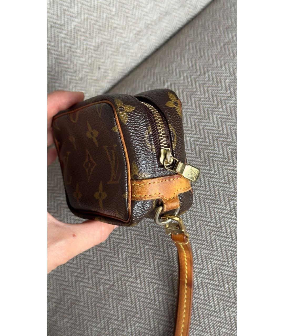 LOUIS VUITTON Коричневая кожаная косметичка, фото 2