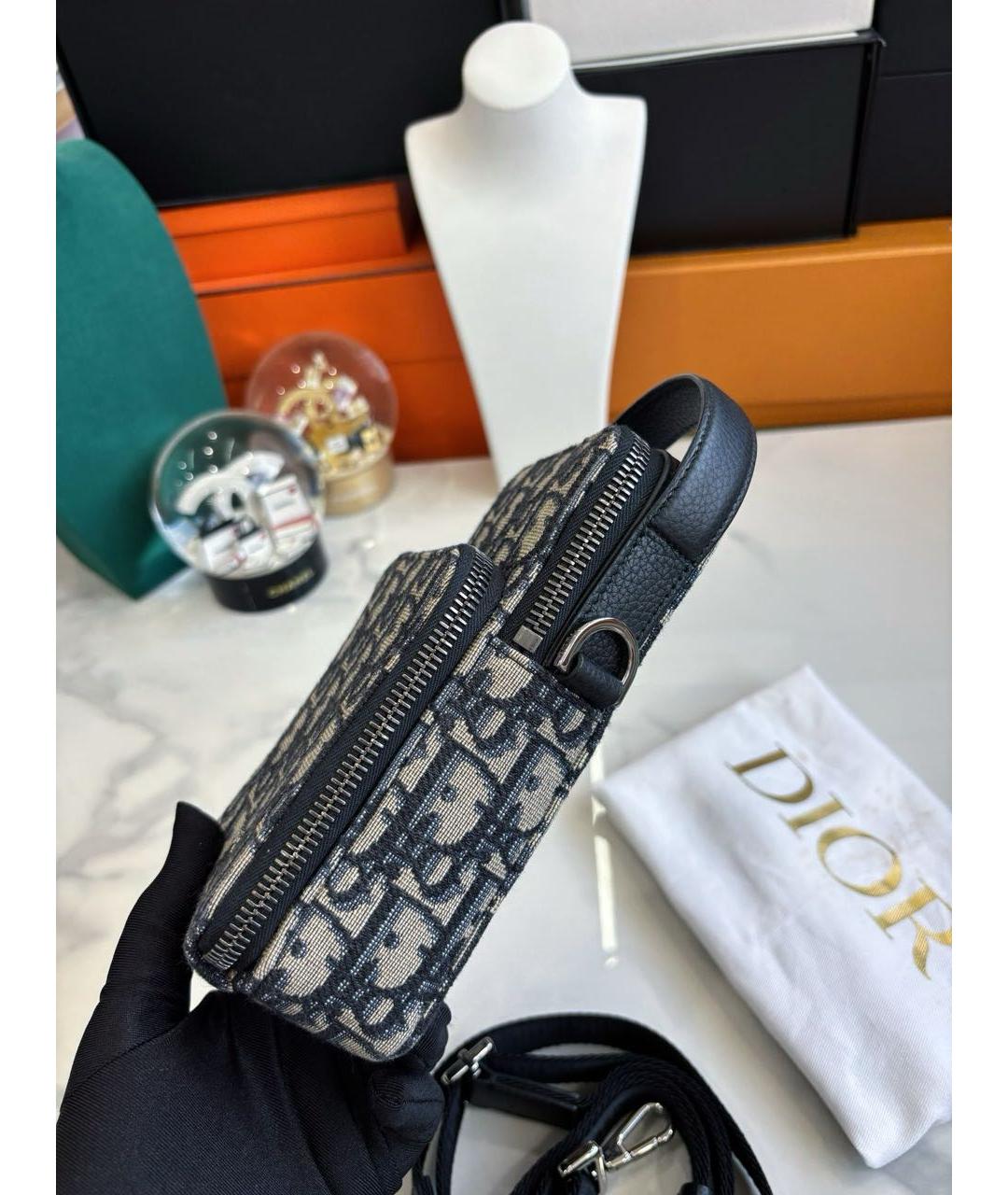 CHRISTIAN DIOR Темно-синяя сумка на плечо, фото 3