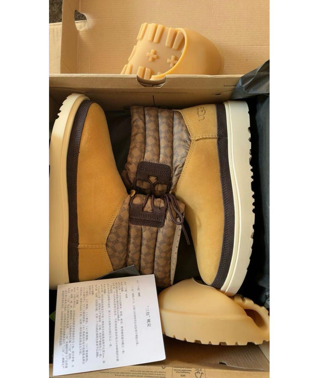 UGG AUSTRALIA Горчичные замшевые ботинки, фото 5