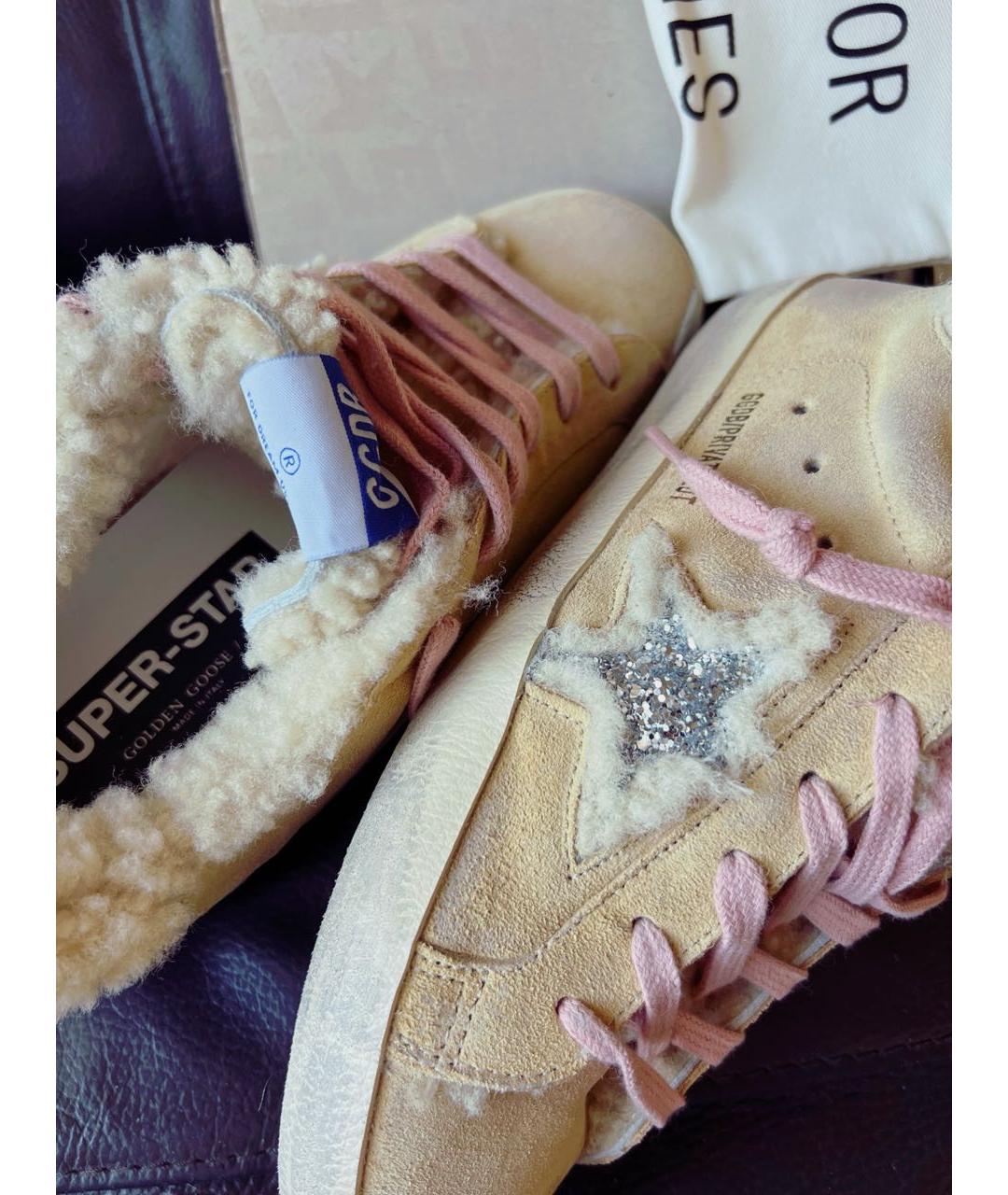 GOLDEN GOOSE DELUXE BRAND Бежевые замшевые кеды, фото 5