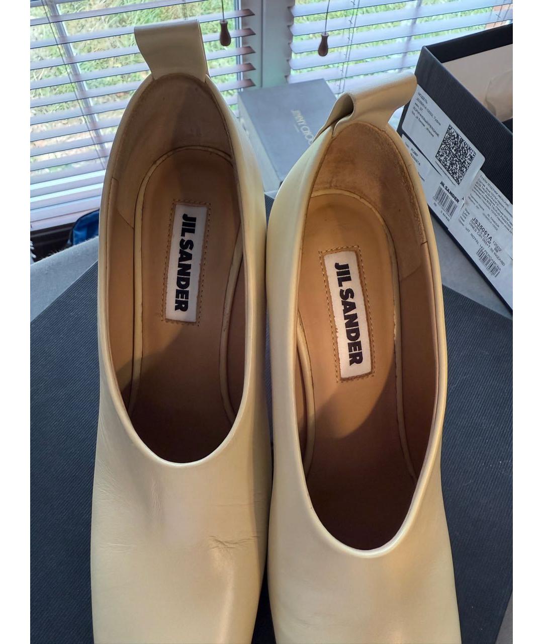 JIL SANDER Бежевые кожаные туфли, фото 2