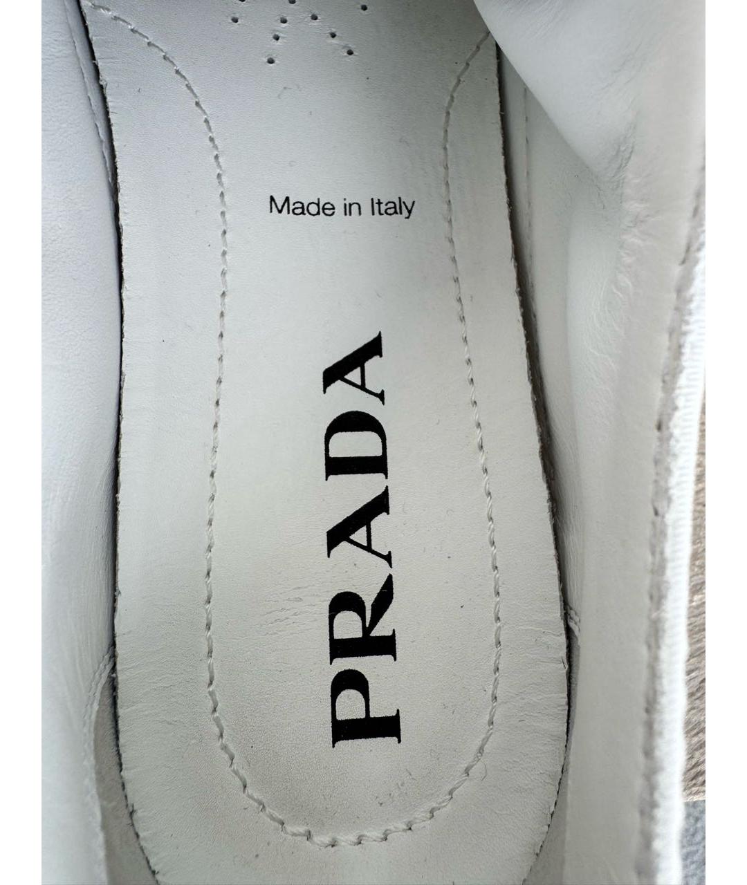 PRADA Белые текстильные кеды, фото 6