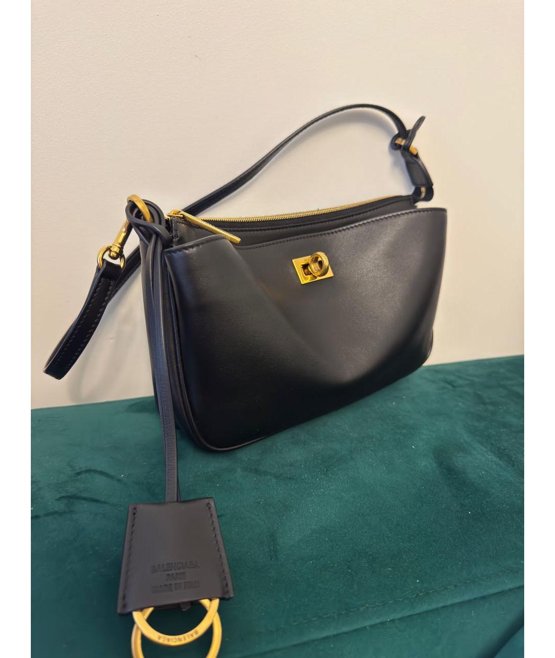 BALENCIAGA Черная кожаная сумка на плечо, фото 2