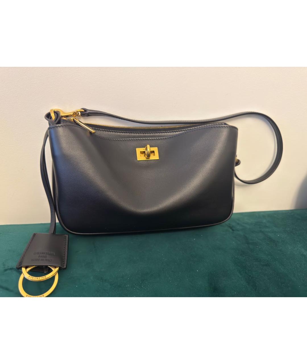 BALENCIAGA Черная кожаная сумка на плечо, фото 9