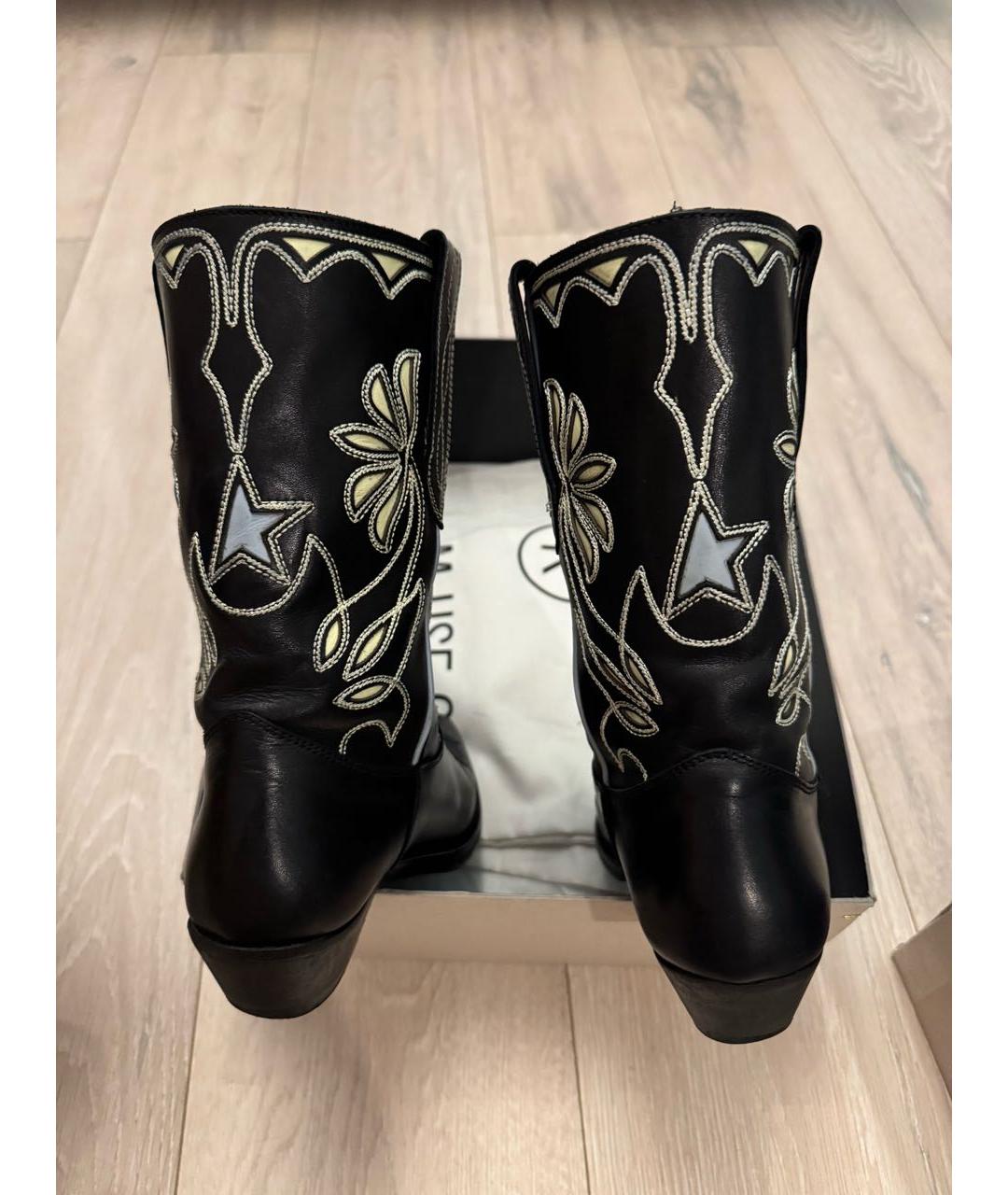 GOLDEN GOOSE DELUXE BRAND Черные кожаные сапоги, фото 3