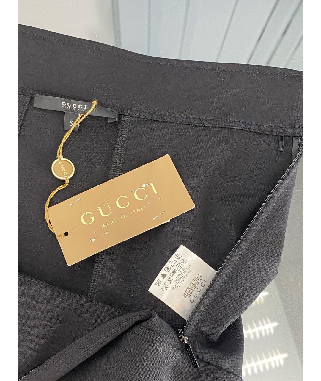 GUCCI Черная шерстяная юбка миди, фото 3