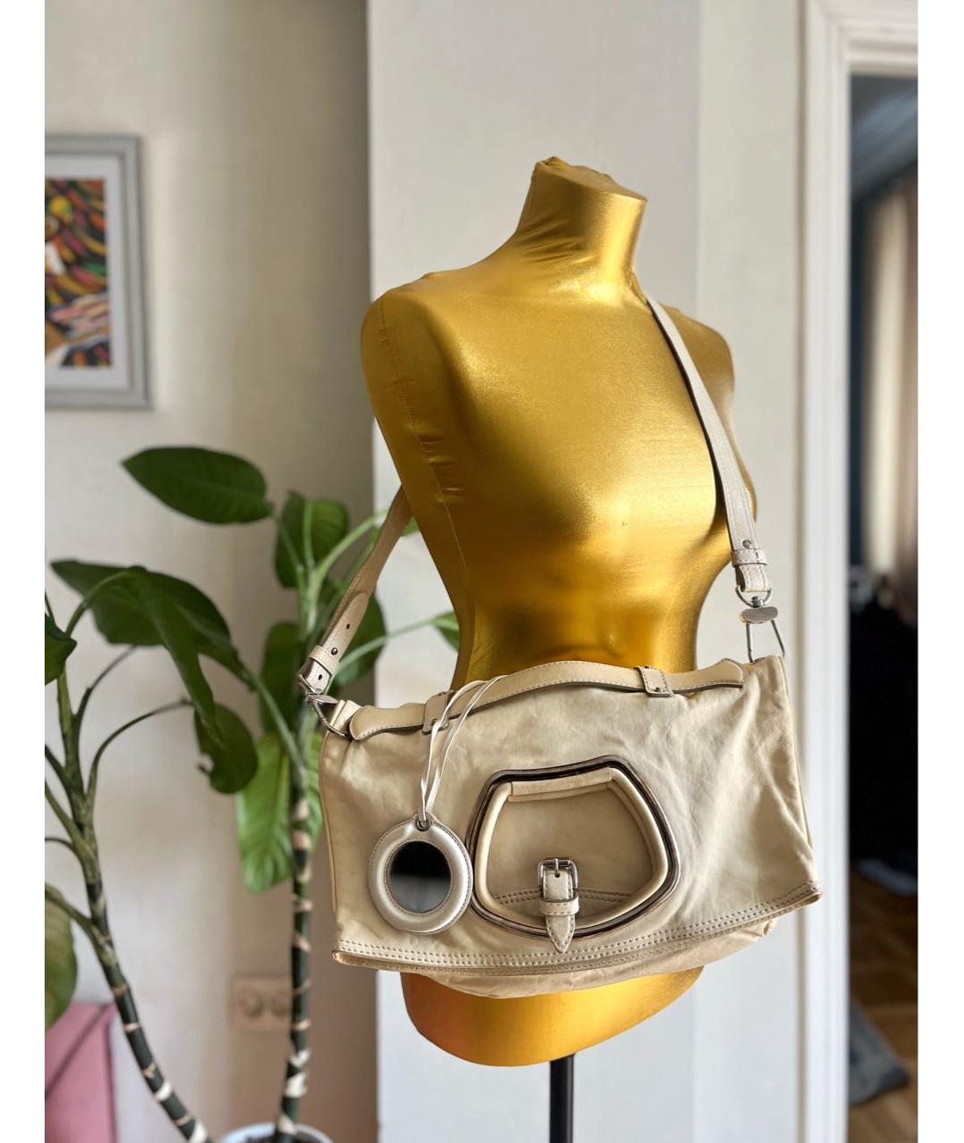 BALENCIAGA Бежевая кожаная сумка через плечо, фото 3