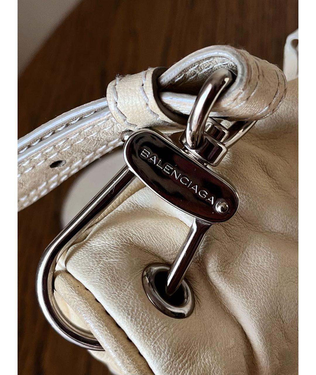 BALENCIAGA Бежевая кожаная сумка через плечо, фото 6