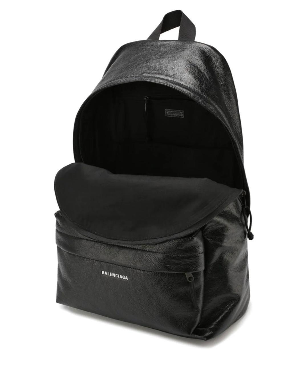 BALENCIAGA Черный рюкзак из лакированной кожи, фото 4