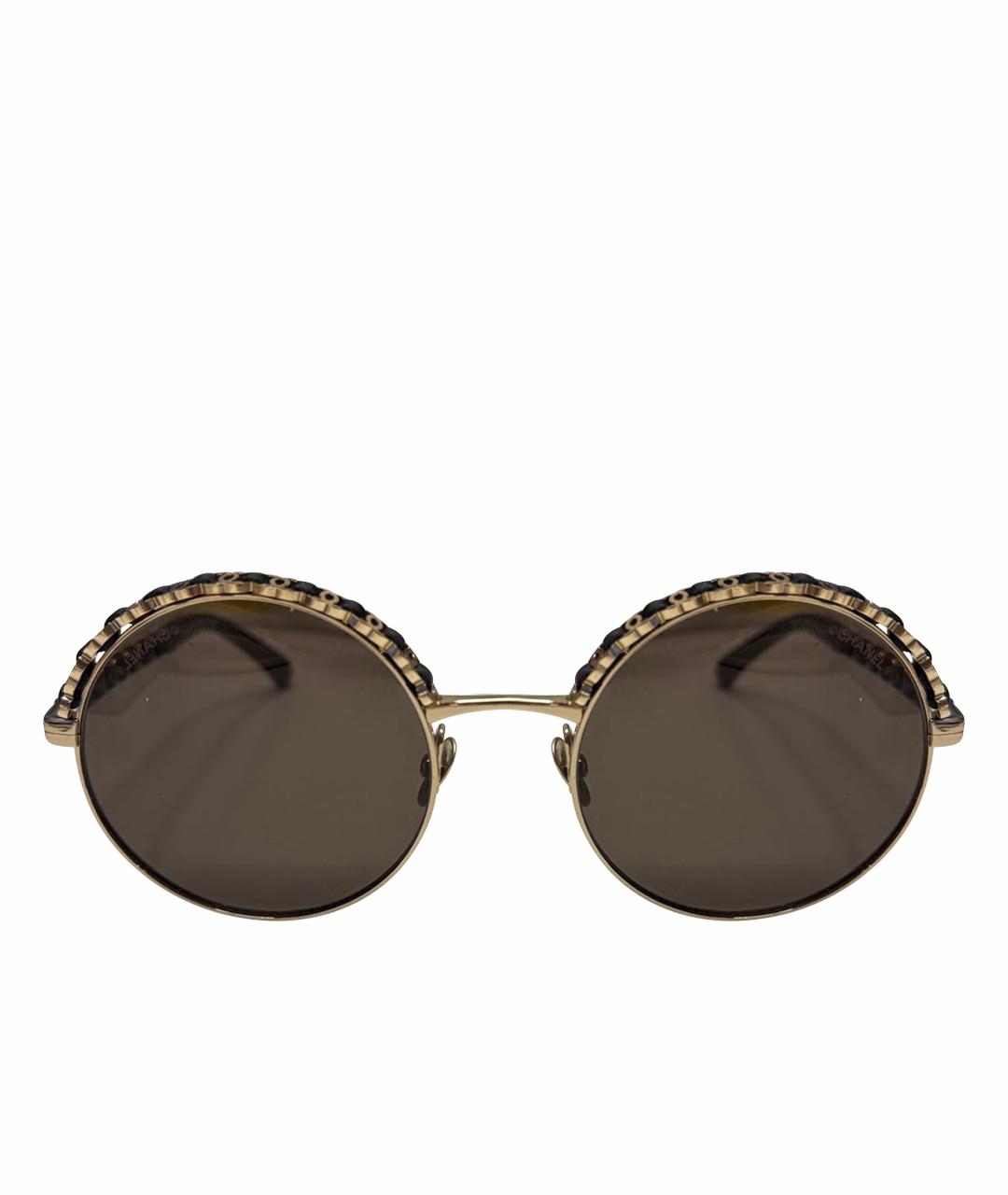 CHANEL Черные металлические солнцезащитные очки, фото 1