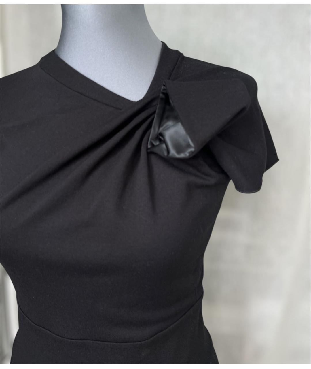 ARMANI COLLEZIONI Черное шерстяное повседневное платье, фото 3