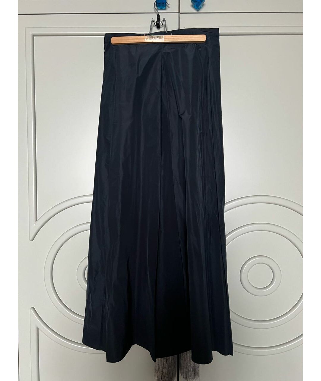 'S MAX MARA Темно-синяя полиэстеровая юбка макси, фото 6