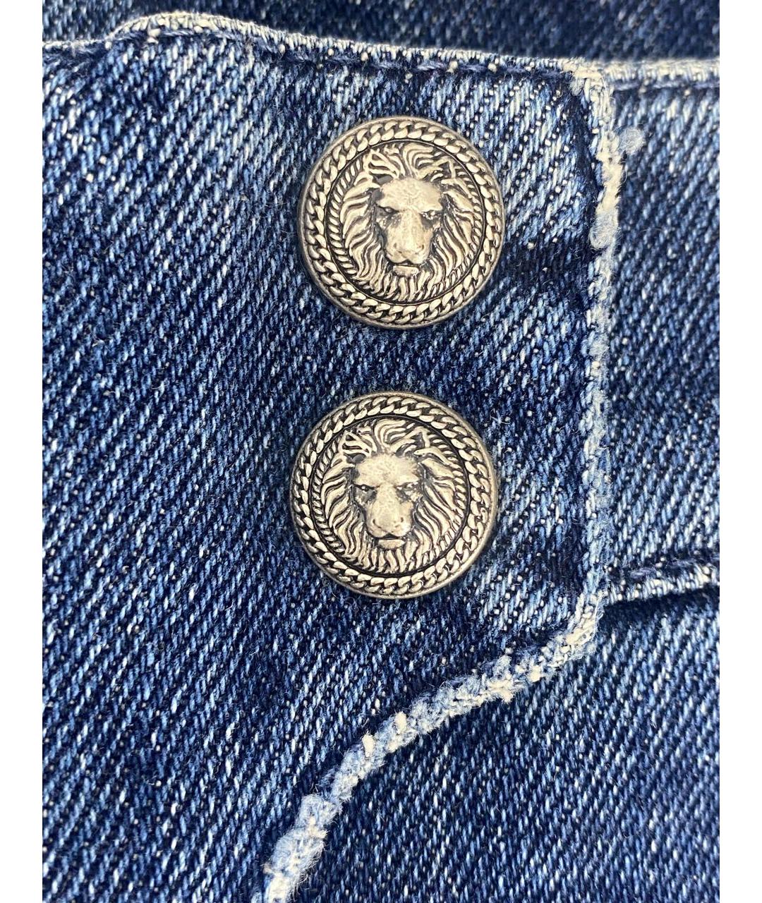 BALMAIN Синие хлопко-эластановые джинсы слим, фото 4
