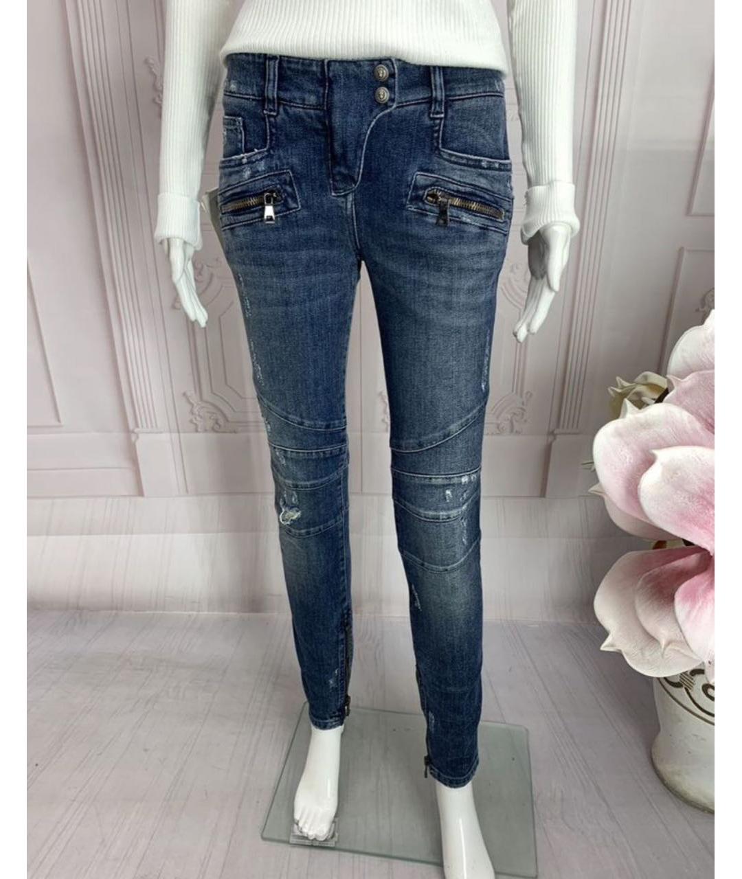 BALMAIN Синие хлопко-эластановые джинсы слим, фото 5