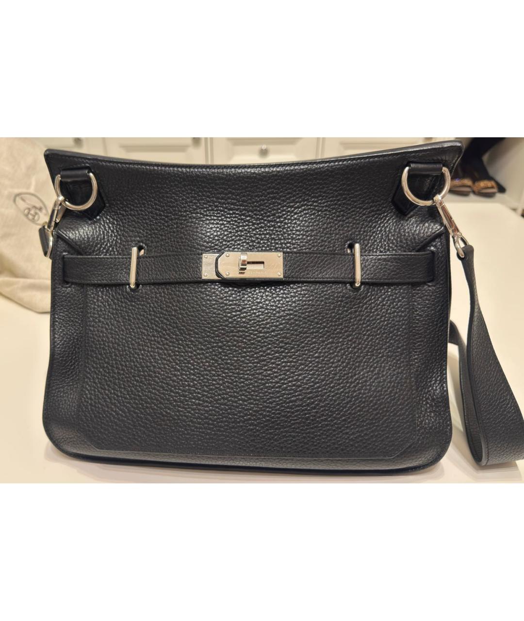 HERMES Черная кожаная сумка через плечо, фото 4