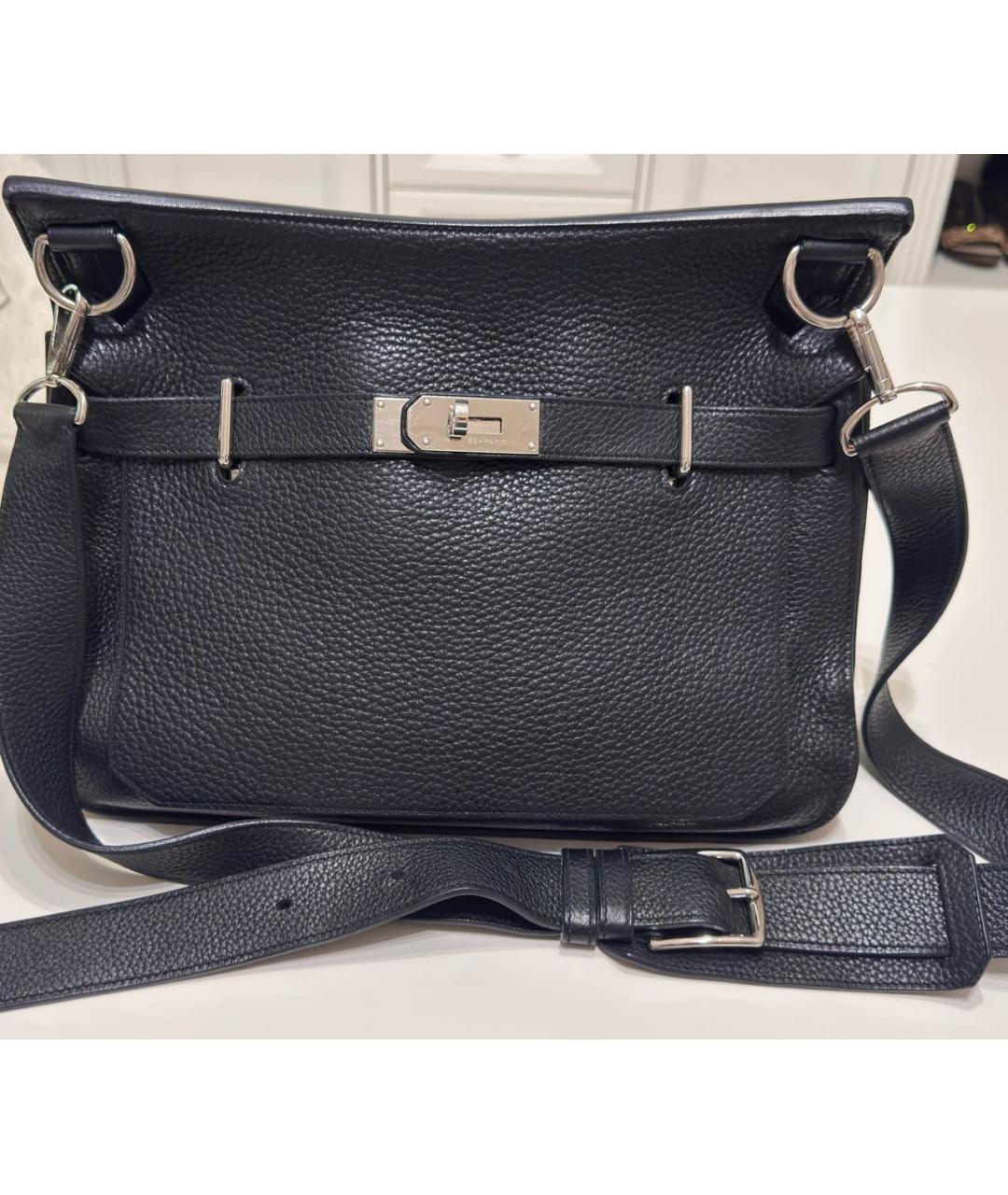 HERMES Черная кожаная сумка через плечо, фото 2