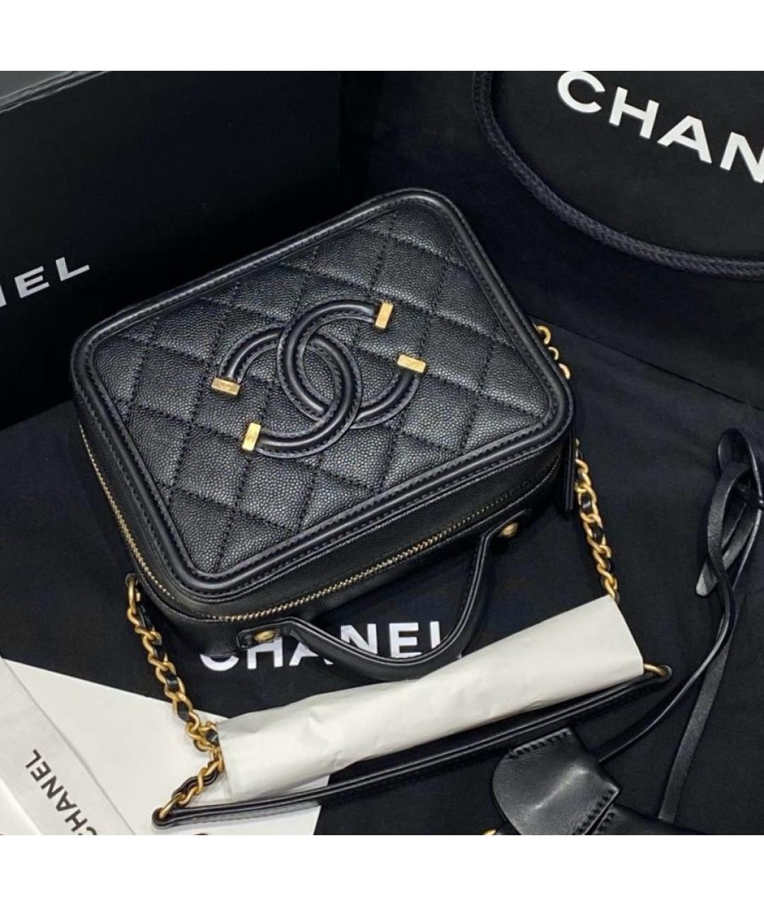 CHANEL Черная кожаная сумка через плечо, фото 3