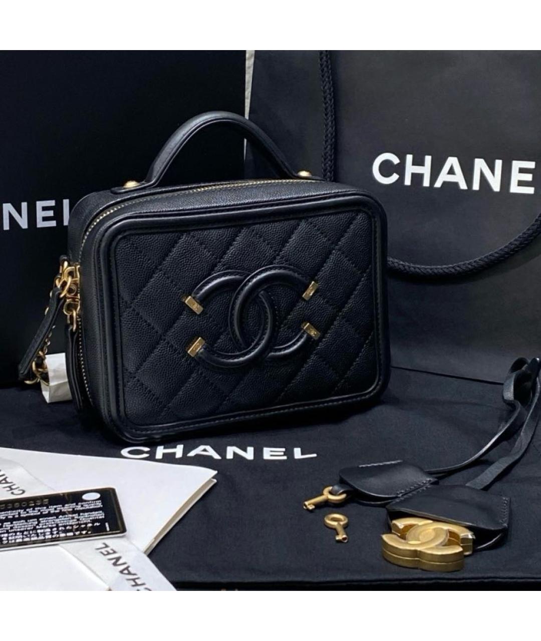 CHANEL Черная кожаная сумка через плечо, фото 2