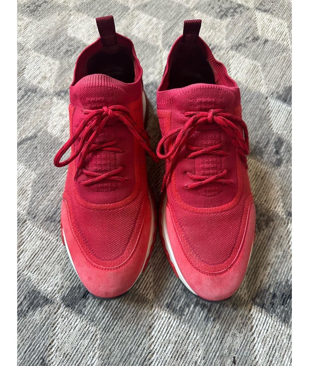 HERMES Красные текстильные кроссовки, фото 3