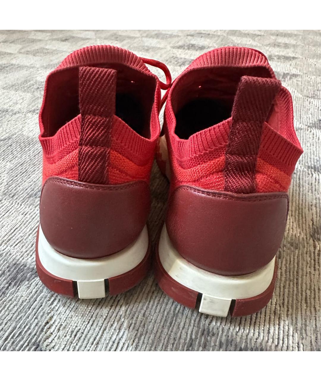 HERMES Красные текстильные кроссовки, фото 7